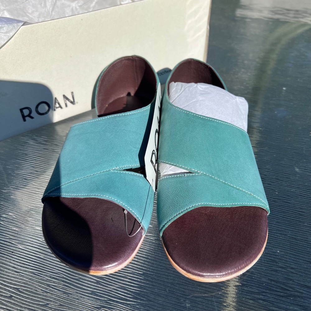Bed Stu Roan Irie‎ Leather Flat Sandals W6 Moss color
